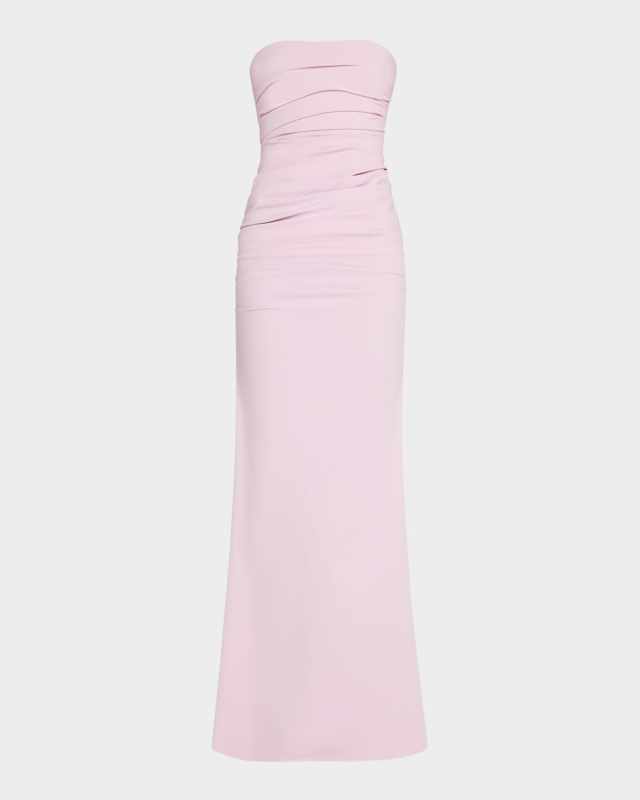 Intoxicate Strapless Ruched Maxi Gown